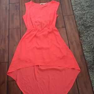 Super cute coral high low dress